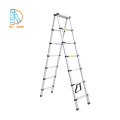 2.9+2.9m double side aluminium telescopic ladder EN131 CE